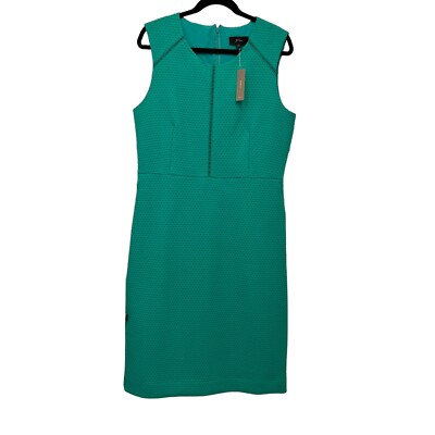 Crew Portfolio Matelasse Sleeveless Sheath Dress F2641 Green