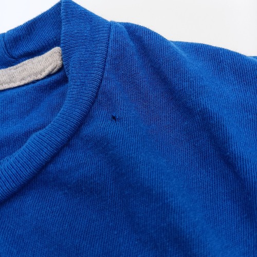 Adidas Shirt Boy's Large Blue Repeated Logo Short Sleeve - Picture 8 of 8
