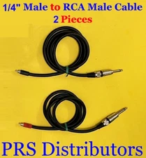 2 Pcs 1/4 TS Male to RCA Male Phono Audio Interconnect Cable 53" Length 12 GAUGE