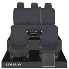 VW Transporter T6.1, T6,T5.1 Front & Rear Waterproof Seat Covers Black MY15-23