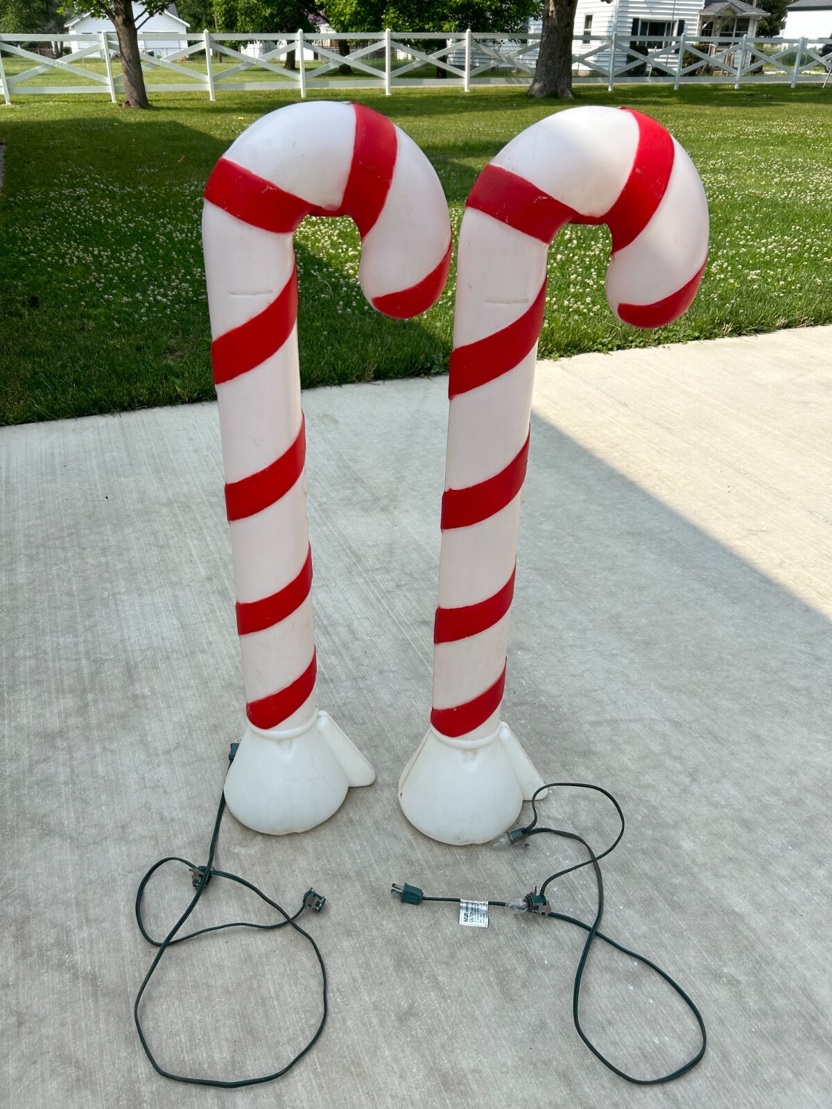 2 Vintage CANDY CANE BLOW MOLD Christmas Yard Decoration 40" Tall eBay
