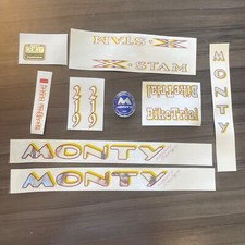 NOS Monty Trials Bike Bmx Frame Sticker Decal Kit 219 X Stam Stickers