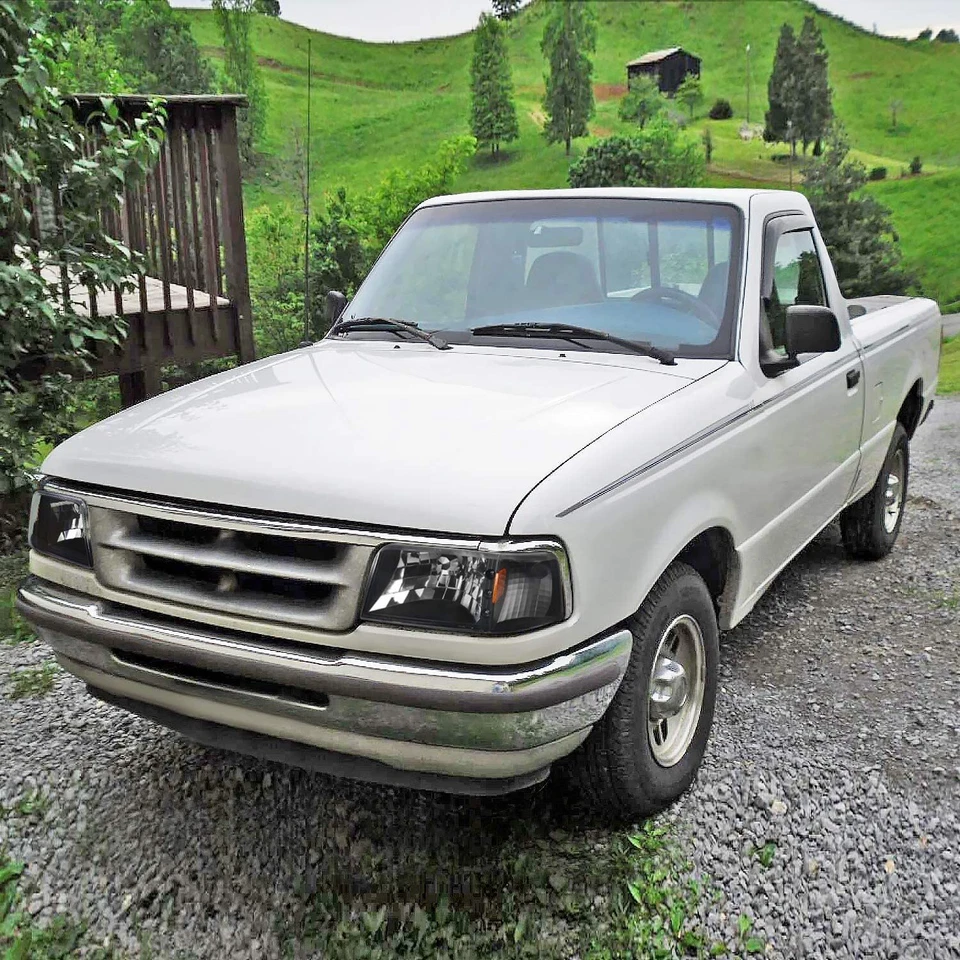 Fits 93-97 Ford Ranger Black LED Strip 1PC Style Headlights+Corner Signal Lamps - Image 3 of 4