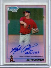 Kaleb Cowart 2010 Bowman Chrome Refractor Autograph #116/500