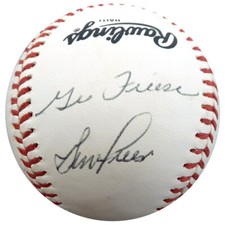 George & Gene Freese Autographed Signed Official NL Baseball Beckett BAS #F26653
