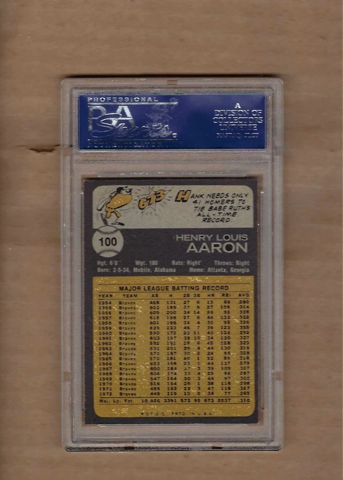 Topps Hank Aaron 1973 # 100 PSA 8 Foto 2 de 2