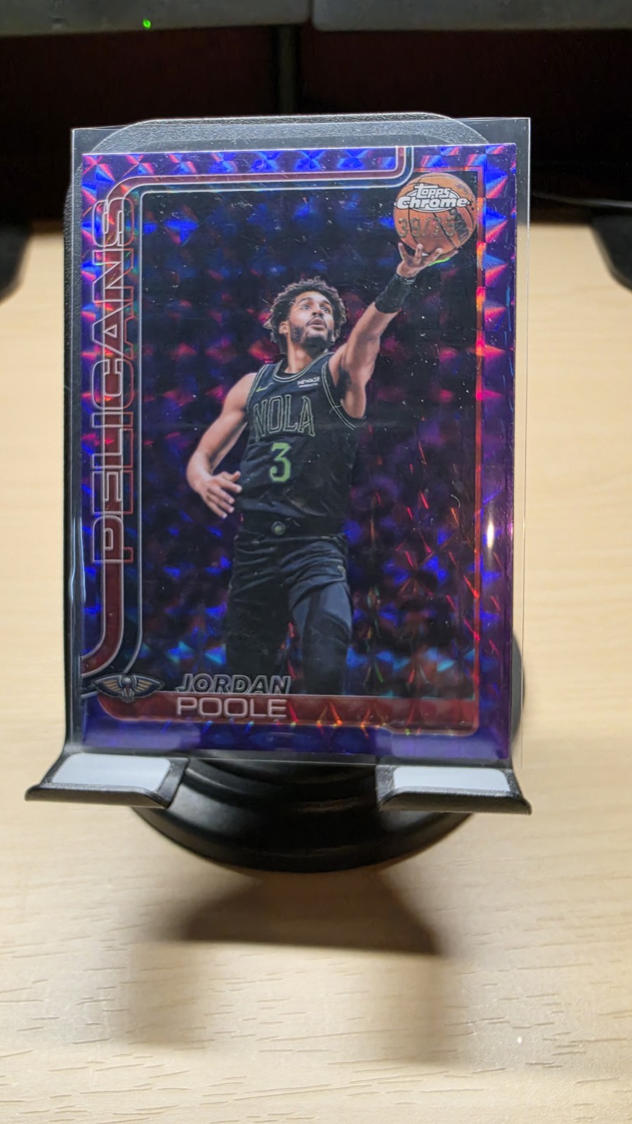 JORDAN POOLE 2025-26 TOPPS CHROME PURPLE GEOMETRIC /75 #81 PELICANS Q7656