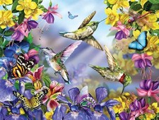 Butterflies and Hummingbirds 300 pc Jigsaw Puzzle - SunsOut Puzzles - New 