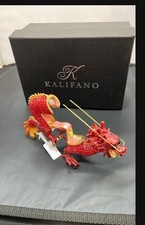 Kalifano Dragon Figurine Keepsake Box ? Crystal Embellished Collectible 