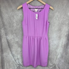 J. CREW  Camille Sleeveless Crepe Empire Above Knee Dress Size 4 Purple Pockets