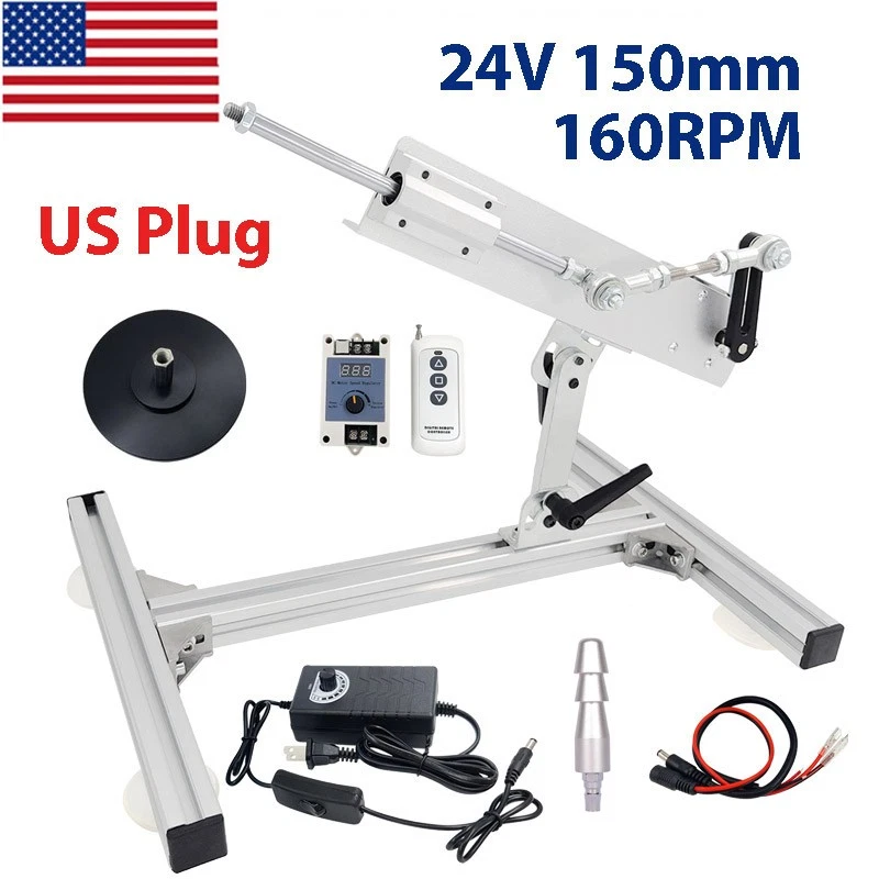 Lfhelper Linear Actuator Reciprocating Piston Motor Linear Drive DC 24 V, Adjustable Stroke 30-150 Mm, 120 Rpm, Maximum Thrust 10 Kg With DC Power Supply Speed Control, Remote Control, Stand Kit - View #4