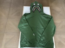Authentic A Bathing Ape Bape Shark Full Zip Hoodie Green XL New Rare