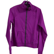 Women s under armour semi fitted full zip jacket purple size SM polyester