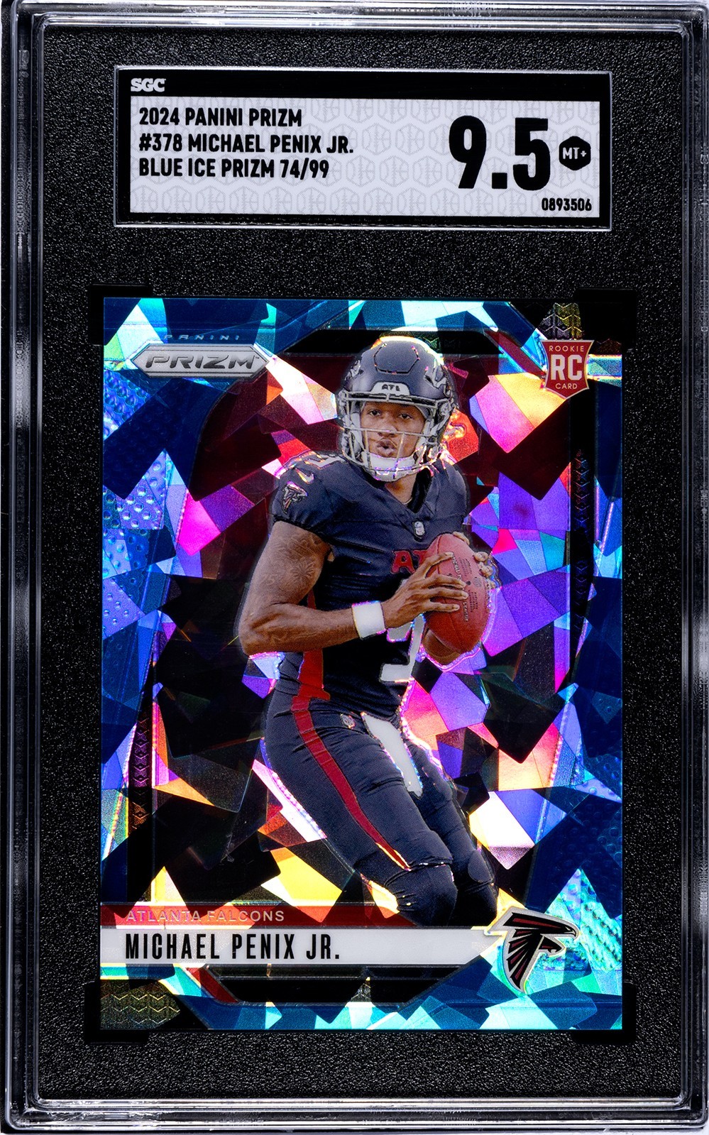 2024 Panini Prizm #378 Michael Penix Jr. Rookie RC Blue Ice Prizm /99 SGC 9.5 ‼️