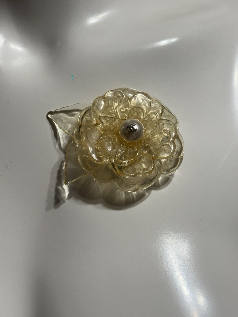 Vtg Chanel 03P Clear CC Pearl Camellia Brooch | eBay Vtg Chanel 03P Clear CC Pearl Camellia Brooch | eBay