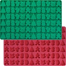 HKNMTT Mini Christmas Candy Molds, Silicone 72 Cavity Chocolate Multicolor 
