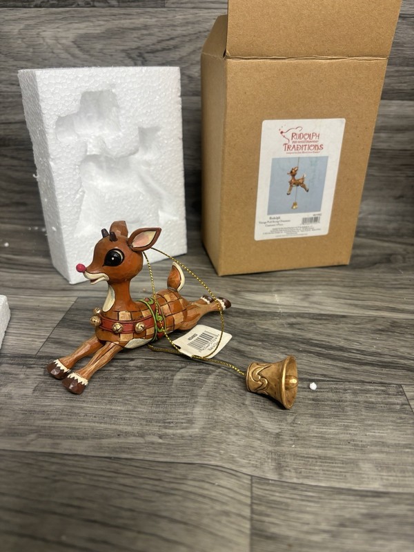 Rudolph the Red-Nosed Reindeer Vintage Pull String Ornament Jim Shore Enesco