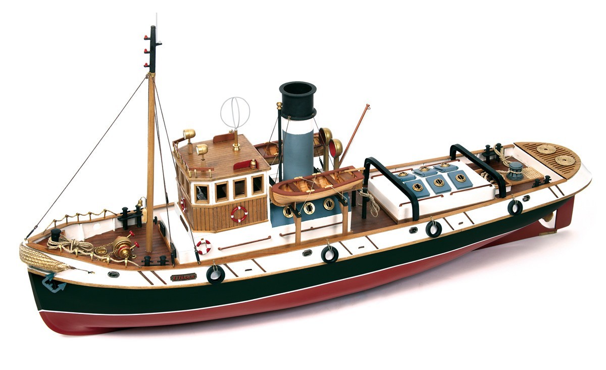 Bateau Ulises RC 1/30 kit bois OcCre 61001, remorqueur haute mer détaillé pour modélistes