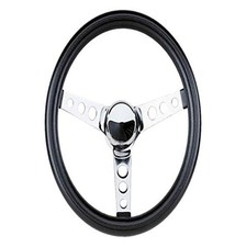 Classic Steering Wheel 13 12 Inch 3 12 Inch Dish Black Vinyl Grip Chrome