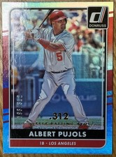 ALBERT PUJOLS ~ 2016 Donruss Career Stat Line Foil #62 #196/312 Angels SP