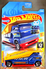 2018 Hot Wheels #75 Experimotors 1/10 THE EMBOSSER Blue-Red w/Chrome 5 Spokes