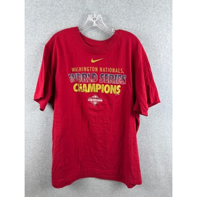 Nike Washington Nationals World Series Champion Shirt Size XXL Red