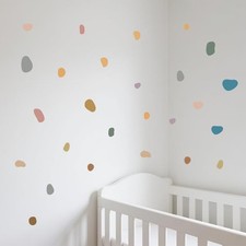 90 Pcs Irregular Polka Dots Wall Decals, Boho Wall Stickers for Girls Kids Ro...