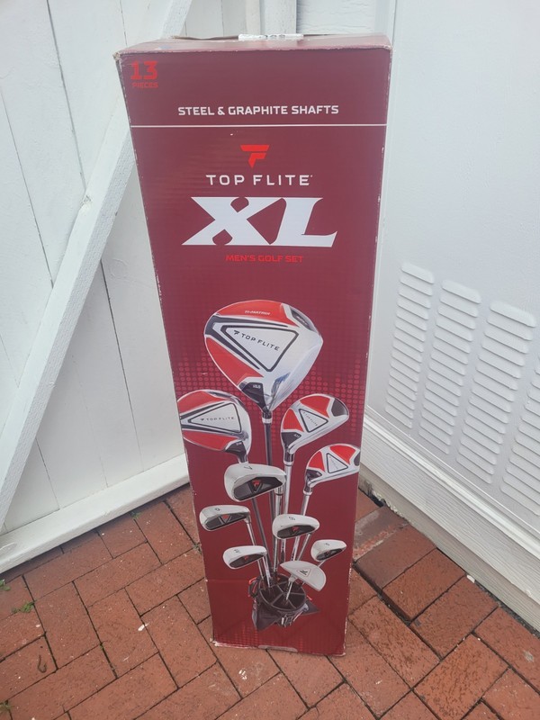 Top Flite Golf Left Handed Men's XL 13-Piece Complete Club Bag Box Set