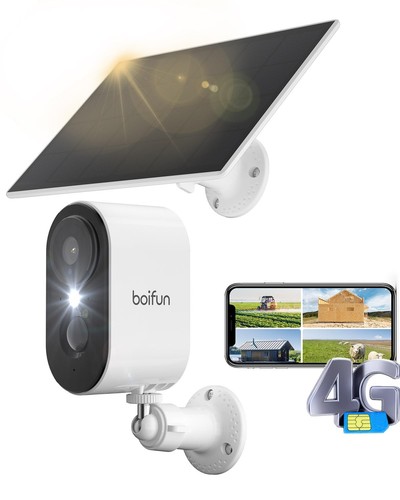 Portable 3G/4G LTE Cellular Solar Security Cameras Wireless Outdoor, 2K No Wi...