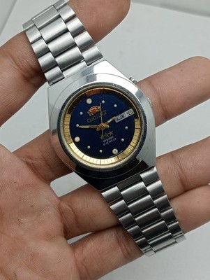 Vintage Orient Crystal 0S469C054B Automatic 21J Blue Dial Men's Wristwatch