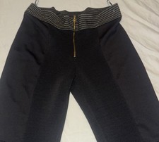 Mango Ladies Black Cotton Slim Fit Suit Trousers Size Medium Workwear