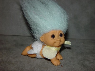 Troll Doll 2'' Russ Crawling Baby Blue Hair
