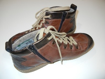 Remonte TEX  2 Tone Brown Leather Sneaker Zip Lace Up Women Shoes EU 40 US 9