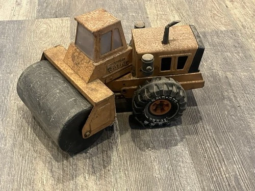 Vintage 70s Tonka Mighty Roller Pressed Steel Toy Vehicle Rare Steam Roller (16F