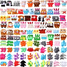 200 Mini Stuffed Animals Bulk Keychains Plush Toys for Rewards and Prizes