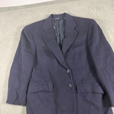 Polo Ralph Lauren Mens Navy Blue Wool Blazer Two Button Sport Coat Made in USA