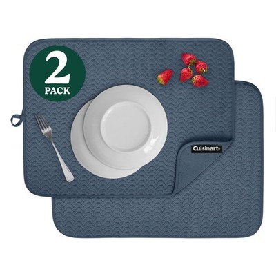 Cuisinart Dish Drying Mat for Kitchen Counter - 2-Pack XL 18x24 Ultra Absorbe...