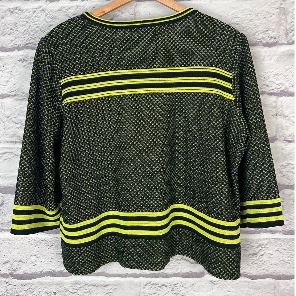 Ming Wang Womens PXL Designer Career Preppy Quiet Luxury Knit Jacket Cardigan - Image 4 of 4