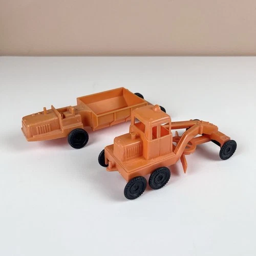 Marx Big Inch Pipeline Orange Road Grader & Euclid Earth Mover 1959