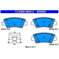 Satz Bremsbeläge Bremsklötze hinten für KIA CEE-D JD Ceed CD Niro DE 1 | 2384