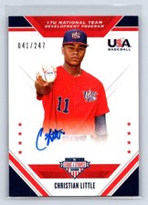 Christian Little 2020 Panini USA Baseball National Team Signatures SN #/247 Reds