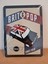 Blechschild OVP 15X20 MINI COOPER BRIT & POP Deko Werkstatt Garage Retro ENGLAND