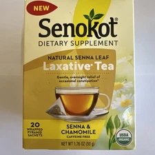 Senokot Organic Senna & Chamomile Laxative Tea (20 Sachets) 1.76oz (EXP 8/26+)