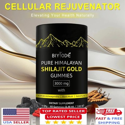 Himalayan Shilajit Gummies 3000mg Fulvic Acid Trace Minerals Energy Immunity