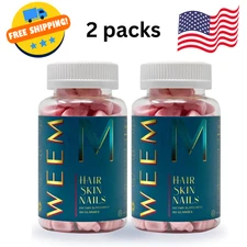 WEEM Hair Skin and Nails Gummies, 60 pieces, 2 pack, cruelty-free.