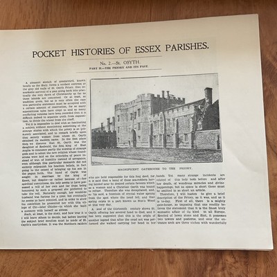 St OSYTH. ESSEX - eine Taschengeschichte. Nr 2.  Teil 1 Das Priorat und seine Vergangenheit 