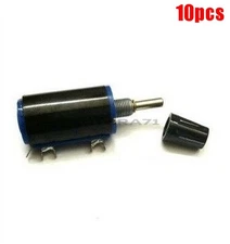10Pcs WXD3-13-2W Rotary Multiturn Wirewound 4.7K Ohm Potentiometer With Knobs rw