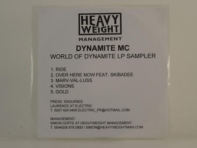 DYNAMITE MC RIDE (H1) 5 Track Promo CD Single including White Sleeve 