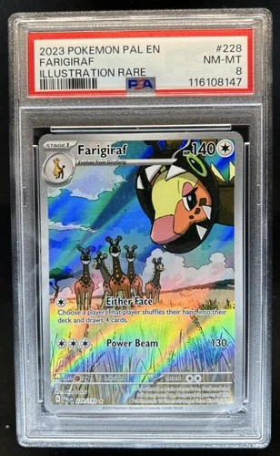 2023 Pokemon SV Paldea Evolved Farigiraf Illustration Rare #228/193 PSA 8