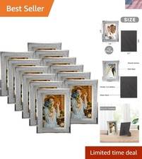 4x6 Glitter Picture Frames Set of 12, Sparkle Glass Photo Frame for Tabletop,...